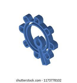 Cogwheel isometric left top view 3D icon