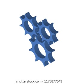 Cogwheel isometric left top view 3D icon