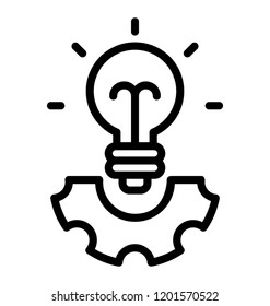 A cogwheel with light bulb denoting icon for Innovation