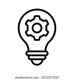 Cogwheel with lightbulb, concept icon of creative technology