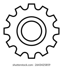 cogwheel line icon design. cogwheel thin black outline symbol vector illustration. editable stroke icon on transparent background.
