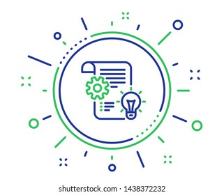 Cogwheel line icon. Engineering tool sign. Idea bulb symbol. Quality design elements. Technology cogwheel button. Editable stroke. Vector