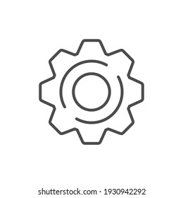 Cogwheel line icon or mechanical concept