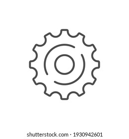 Cogwheel line icon or mechanical concept