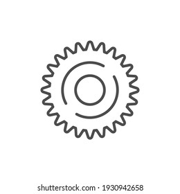 Icono de línea de rueda de cochecito o concepto mecánico