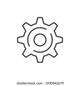 Cogwheel line icon or mechanical concept