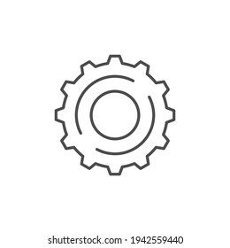 Icono de línea de rueda de cochecito o concepto mecánico