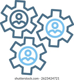 Cogwheel Line Two Colour Icon