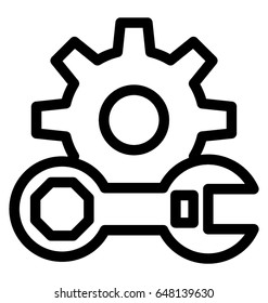 Cogwheel Line Vector Icon