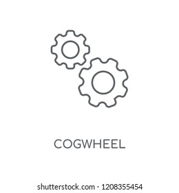 Cogwheel linear icon. Cogwheel concept stroke symbol design. Thin graphic elements vector illustration, outline pattern on a white background, eps 10.