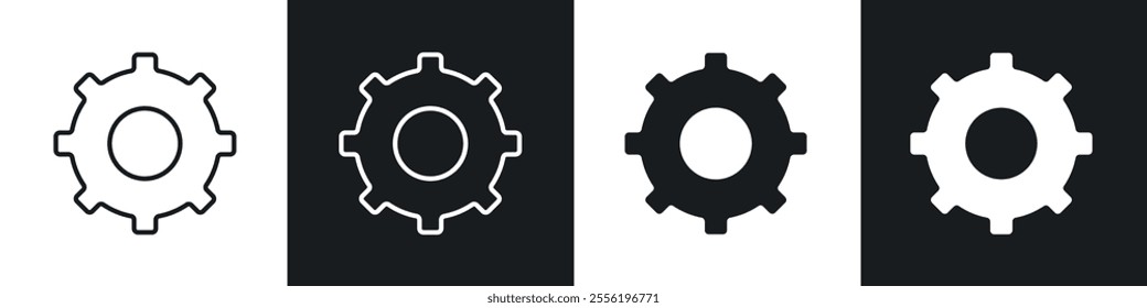 Cogwheel linear icon set for app, and web design.