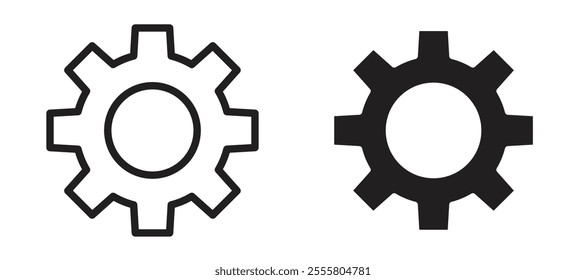 Cogwheel liner icon vector set.