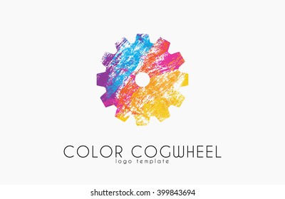 Cogwheel logo. Color cogwheel. Creative logo design