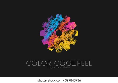 Cogwheel logo. Color cogwheel. Creative logo design