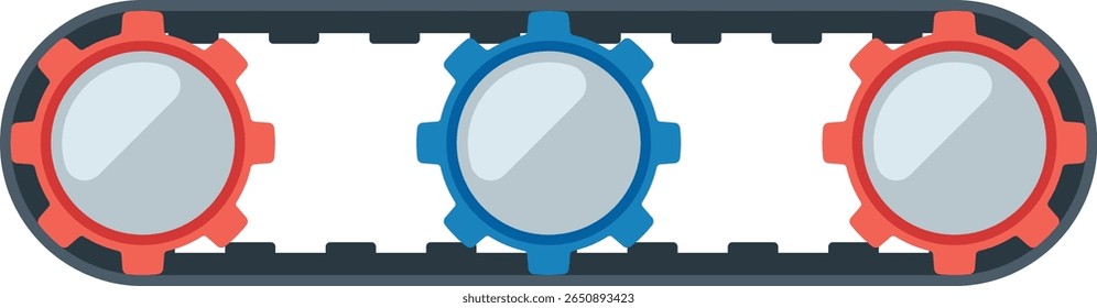 Cogwheel mechanism technical equipment vector illustration