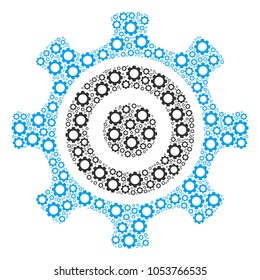 Cogwheel mosaic of cogwheels. Vector gear symbols are combined into cogwheel pattern.