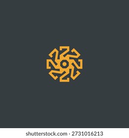 Roda dentada de números 2, logotipo criativo.