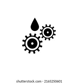 Cogwheel with oil drop vector icon