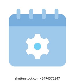 Cogwheel on calendar, concept vector of event management