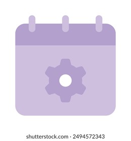 Cogwheel on calendar, concept vector of event management