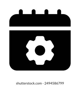 Cogwheel on calendar, concept vector of event management