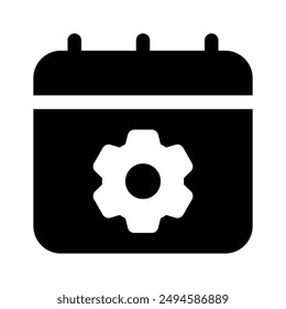 Cogwheel on calendar, concept vector of event management