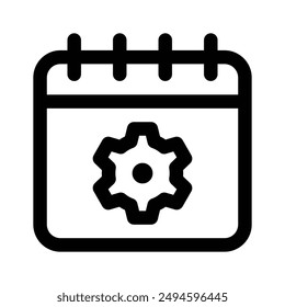 Cogwheel on calendar, concept vector of event management
