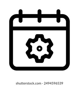 Cogwheel on calendar, concept vector of event management