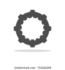 Cogwheel on white background. Mechanical symbol illustration