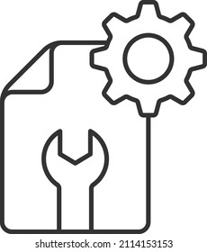 CogWheel con diseño de icono de vectores de llave blanca abierta, símbolo de impresión de desvío, signo de servicios de impresora digital, equipo de impresión de color Cmyk Ilustración de material, configuración o configuración Concepto