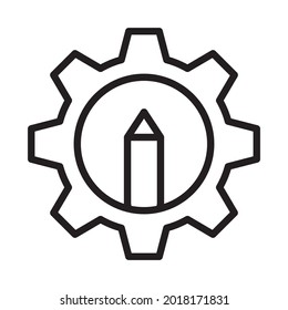 icono del vector de negrita de contorno de rueda cognitiva que se puede modificar o editar fácilmente 