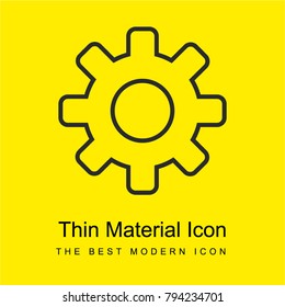 Cogwheel outline bright yellow material minimal icon or logo design