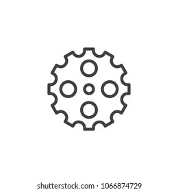 Cogwheel outline icon. linear style sign for mobile concept and web design. Gear simple line vector icon. Setting symbol, logo illustration. Pixel perfect vector graphics