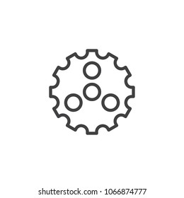 Cogwheel outline icon. linear style sign for mobile concept and web design. Gear wheel simple line vector icon. Symbol, logo illustration. Pixel perfect vector graphics