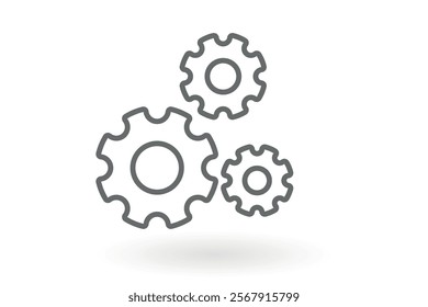 Cogwheel, preferences outline vector icon, Symbol, logo illustration settings icon Cogwheel symbol. Gear wheel vector