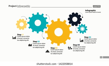 Cogwheel process chart design. Element of chart, diagram, slide templates. Concept for inforgraphic, annual report, presentation. Can be used for topics like business, management, strategy