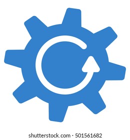 Cogwheel Rotation Direction vector icon. Style is flat graphic symbol, cobalt color, white background.