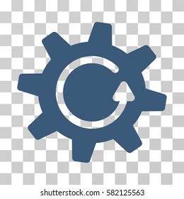 Cogwheel Rotation Direction vector pictograph. Illustration style is a flat iconic blue symbol on a transparent background.