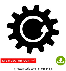 Cogwheel Rotation EPS vector icon. Illustration style is flat iconic black symbol on white background.