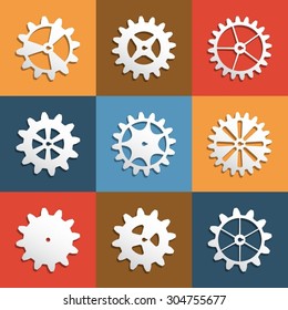 cogwheel set isolated. Vector illustration 