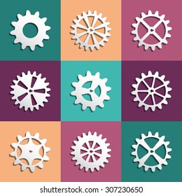 cogwheel set isolated. Vector illustration 