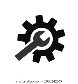 cogwheel setting and wrench vector. Settings icon.