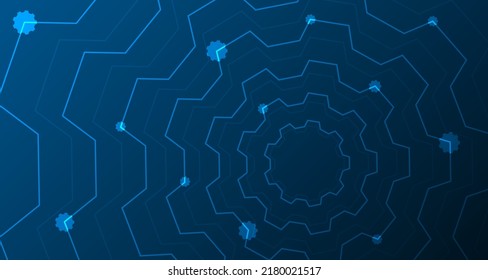 estilo de rueda cognitivo líneas abstractas y puntos de fondo conectados Tecnología de conectividad de datos digitales y conceptos de Big Data EP.1.concepto de comunicación de alta tecnología innovación ilustración vectorial fondo 