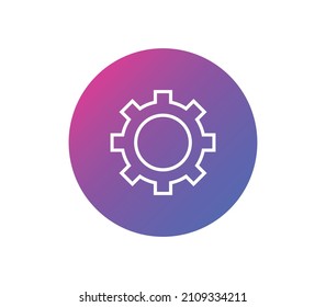 Cogwheel and teamwork flat vector illustration.