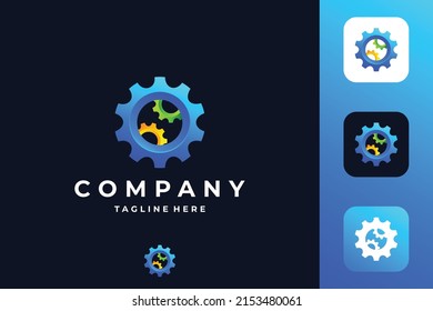 plantilla de diseño de logotipo de equipo técnico