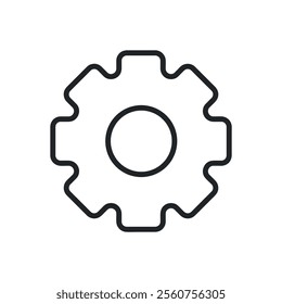 Cogwheel thin line icons. Perfect pixel on transparent background