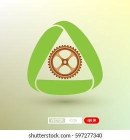 cogwheel in triangular ribbon