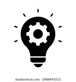 Cogwheel under lightbulb is showing Creative Thinking vector, ready to use