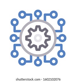 cogwheel vector color line icon 