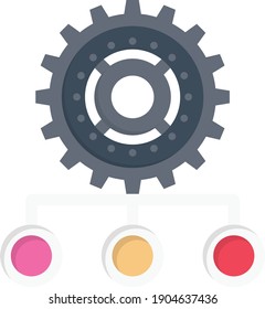 icono plano de color vector de rueda cognitiva